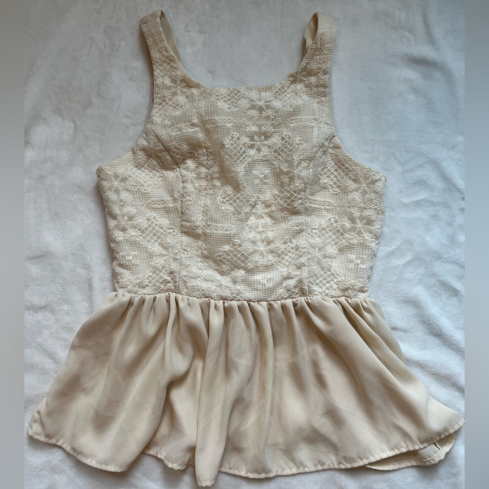 Deep V Peplum top